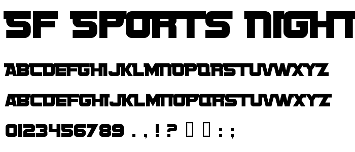 SF Sports Night NS AltUpright font